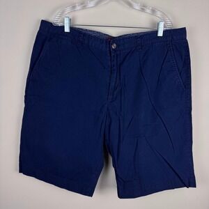 Merona Menswear Flat Front Chino Shorts Size 42 Navy Blue Cotton Casual